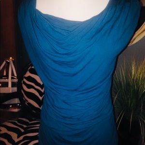 EXPRESS Rayon  top, gathered side w/scoop neck.